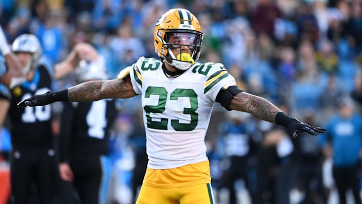 Dec 24, 2023; Charlotte, North Carolina, USA; Green Bay Packers cornerback Jaire Alexander (23)