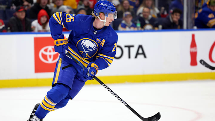 Feb 15, 2024; Buffalo, New York, USA;  Buffalo Sabres defenseman Rasmus Dahlin (26) skates with the