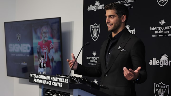 Las Vegas Raiders Introduce Jimmy Garoppolo