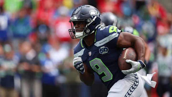 Kenneth Walker of the Seattle Seahawks Kenneth Walker of the Seattle Seahawks