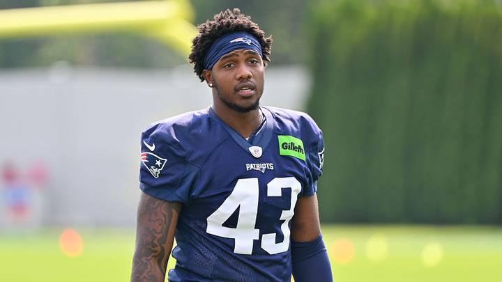 Jul 28, 2026; Foxborough, MA, USA; New England Patriots linebacker Bradyn Swinson (43) walks to practice for training camp at Gillette Stadium. Mandatory Credit: Eric Canha-Imagn Images Jul 28, 2026; Foxborough, MA, USA; New England Patriots linebacker Bradyn Swinson (43) walks to practice for training camp at Gillette Stadium. Mandatory Credit: Eric Canha-Imagn Images