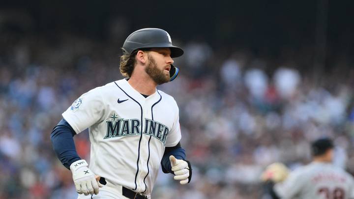 Seattle Mariners designated hitter Taylor Ward (27). Mandatory Credit: Steven Bisig-Imagn Images Seattle Mariners designated hitter Taylor Ward (27). Mandatory Credit: Steven Bisig-Imagn Images