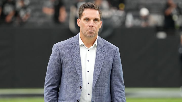 Sep 22, 2024; Paradise, Nevada, USA; Carolina Panthers general manager Dan Morgan during the game against the Las Vegas Raiders at Allegiant Stadium.