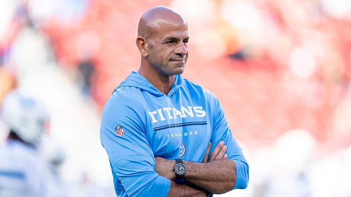 August 13, 2026; Santa Clara, California, USA; Tennessee Titans head coach Robert Saleh watches warm ups before the game against the San Francisco 49ers at Levi's Stadium. Mandatory Credit: Kyle Terada-Imagn Images August 13, 2026; Santa Clara, California, USA; Tennessee Titans head coach Robert Saleh watches warm ups before the game against the San Francisco 49ers at Levi's Stadium. Mandatory Credit: Kyle Terada-Imagn Images
