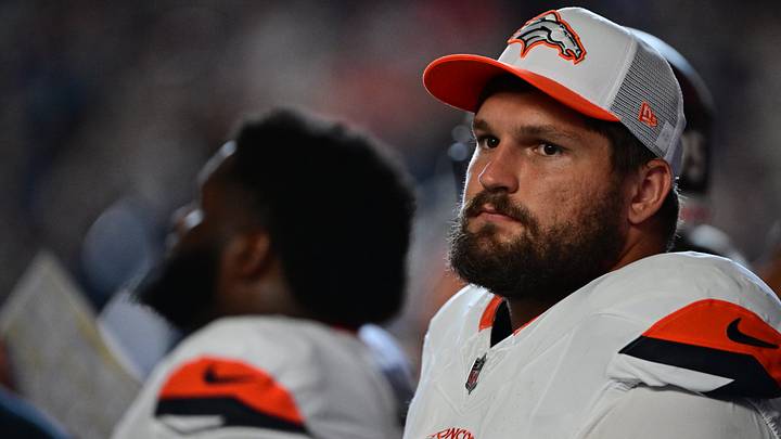 Aug 11, 2024; Indianapolis, Indiana, USA; Denver Broncos defensive end Matt Henningsen (91) stands near the bench before the game against the Indianapolis Colts at Lucas Oil Stadium. Aug 11, 2024; Indianapolis, Indiana, USA; Denver Broncos defensive end Matt Henningsen (91) stands near the bench before the game against the Indianapolis Colts at Lucas Oil Stadium.