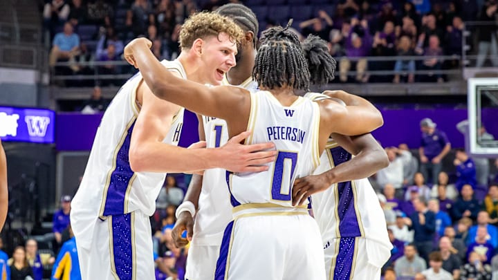 Hannes Steinbach exhorts his UW teammates during the UCLA game.