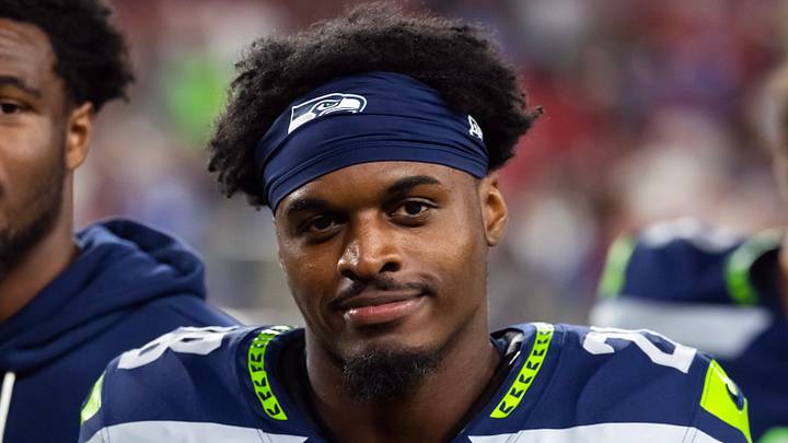 Sep 25, 2025; Glendale, Arizona, USA; Seattle Seahawks cornerback Nehemiah Pritchett (28) against the Arizona Cardinals at State Farm Stadium. Mandatory Credit: Mark J. Rebilas-Imagn Images
