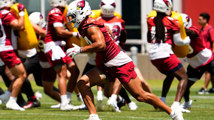 Arizona Cardinals wide receiver Michael Wilson (14) during organized team activities at Dignity
