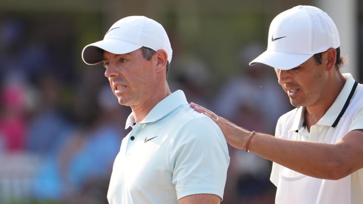 Rory McIlroy missed a short putt on the 18th hole on Sunday at Pinehurst.