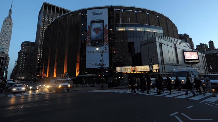 Jan 29, 2010; New York, NY; General view of the exterior of Madison Square Garden and the Empire State building. Mandatory Credit: Kirby Lee/Image of Sport-Imagn Images