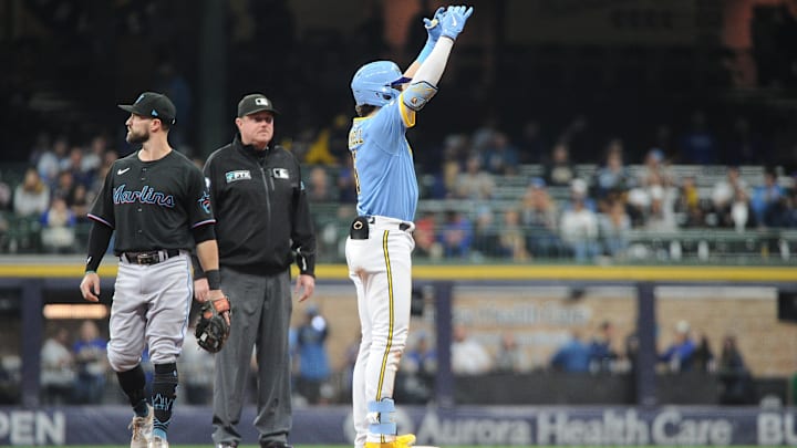 Sep 30, 2022; Milwaukee, Wisconsin, USA; Milwaukee Brewers center fielder Garrett Mitchell (5)