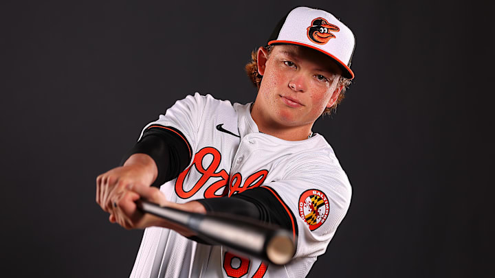 Baltimore Orioles Photo Day: Orioles shortstop Jackson Holliday poses for a photo