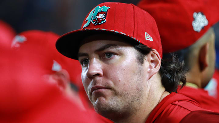 Trevor Bauer #96  of Diablos Rojos, is seen during the  2024...