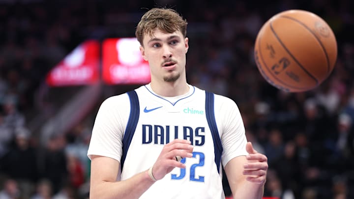 Dec 15, 2025; Salt Lake City, Utah, USA; Dallas Mavericks forward Cooper Flagg (32) reacts after a play against the Utah Jazz during the second half at Delta Center. Mandatory Credit: Rob Gray-Imagn Images Dec 15, 2025; Salt Lake City, Utah, USA; Dallas Mavericks forward Cooper Flagg (32) reacts after a play against the Utah Jazz during the second half at Delta Center. Mandatory Credit: Rob Gray-Imagn Images