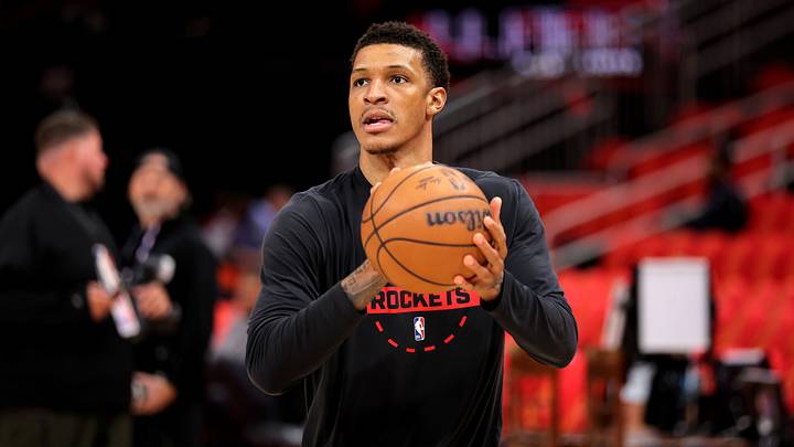 May 1, 2026; Houston, Texas, USA; Houston Rockets forward Jabari Smith Jr. (10) warms up prior to game six of the first round of the 2026 NBA Playoffs against the Los Angeles Lakers at Toyota Center. Mandatory Credit: Erik Williams-Imagn Images May 1, 2026; Houston, Texas, USA; Houston Rockets forward Jabari Smith Jr. (10) warms up prior to game six of the first round of the 2026 NBA Playoffs against the Los Angeles Lakers at Toyota Center. Mandatory Credit: Erik Williams-Imagn Images