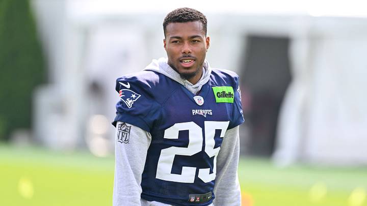 Jul 28, 2026; Foxborough, MA, USA; New England Patriots cornerback Marcus Jones (25) walks to practice for training camp at Gillette Stadium. Mandatory Credit: Eric Canha-Imagn Images