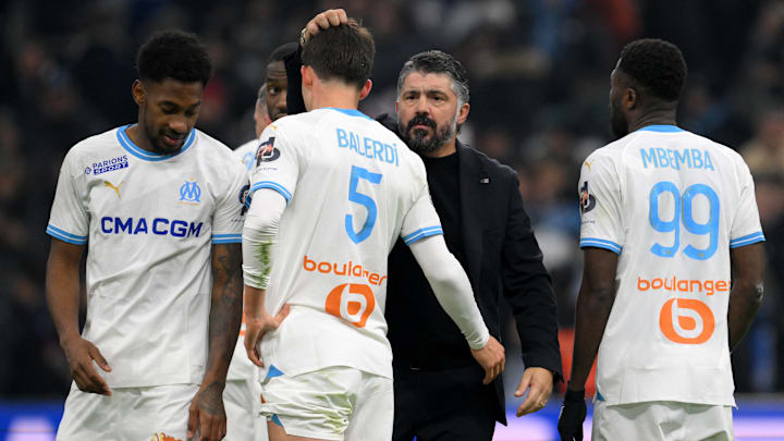 Les Marseillais après leur succès contre Rennes Les Marseillais après leur succès contre Rennes