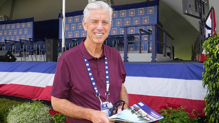 Jul 21, 2024; Cooperstown, New York, USA; Philadelphia Phillies General Manager Dave Dombrowski poses for a photo prior to the National Baseball Hall of Fame Induction Ceremony in Cooperstown, NY. Jul 21, 2024; Cooperstown, New York, USA; Philadelphia Phillies General Manager Dave Dombrowski poses for a photo prior to the National Baseball Hall of Fame Induction Ceremony in Cooperstown, NY.