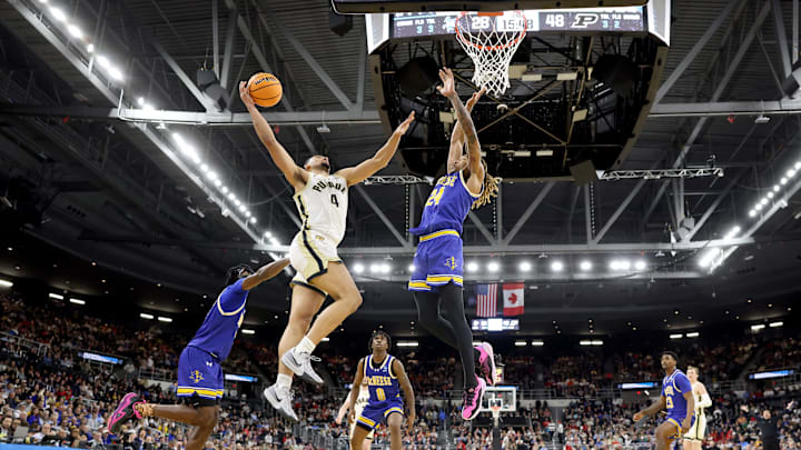 Trey Kaufman-Renn leads Purdue to a second round win over McNeese in the 2025 March Madness tournament.