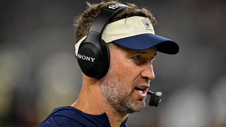 Dallas Cowboys head coach Brian Schottenheimer looks on during the game between the Cowboys and the Saints at AT&T Stadium. Dallas Cowboys head coach Brian Schottenheimer looks on during the game between the Cowboys and the Saints at AT&T Stadium.