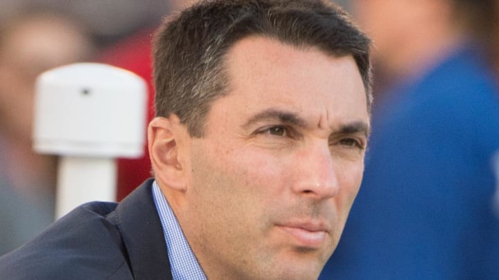 September 3, 2015; Santa Clara, CA, USA; San Diego Chargers general manager Tom Telesco before a