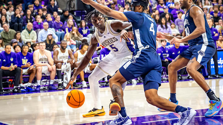 Zoom Diallo looks for an opening against Penn State. 