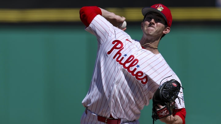 Andrew Painter was an out away from finishing up his third straight scoreless start of the spring.