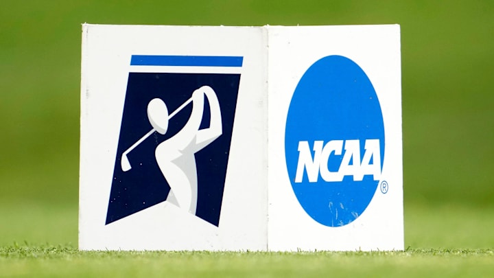 Tee marker on the 10th hole during the first day of stroke play competition at the NCAA Division I Women's Golf Championships at Grayhawk Golf Club in Scottsdale on May 19, 2023.