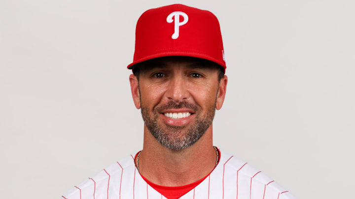 Feb 23, 2023; Clearwater, FL, USA; Philadelphia Phillies assistant pitching coach/director of pitching development Brian Kaplan (93) during photo day at BayCare Ballpark Feb 23, 2023; Clearwater, FL, USA; Philadelphia Phillies assistant pitching coach/director of pitching development Brian Kaplan (93) during photo day at BayCare Ballpark
