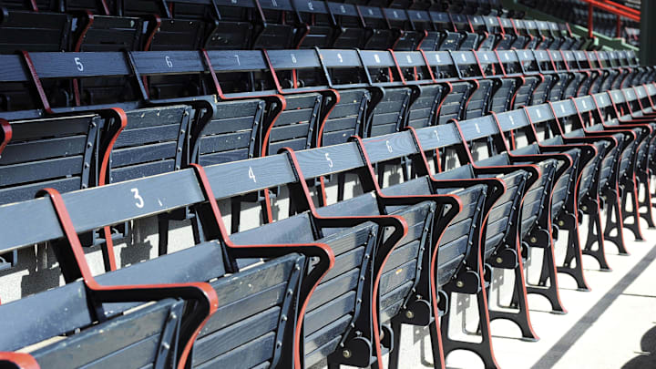 April 13, 2012; Boston, MA, USA; A general view of empty seats on opening day at Fenway Park prior to a game between the Boston Red Sox and Tampa Bay Rays. Mandatory Credit: Bob DeChiara-Imagn Images April 13, 2012; Boston, MA, USA; A general view of empty seats on opening day at Fenway Park prior to a game between the Boston Red Sox and Tampa Bay Rays. Mandatory Credit: Bob DeChiara-Imagn Images