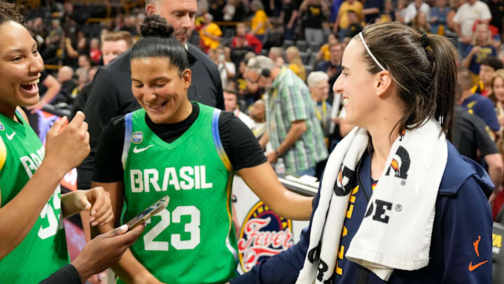 Clark and the Fever hosted Brazil at Iowa's Carver-Hawkeye Arena on Sunday.
