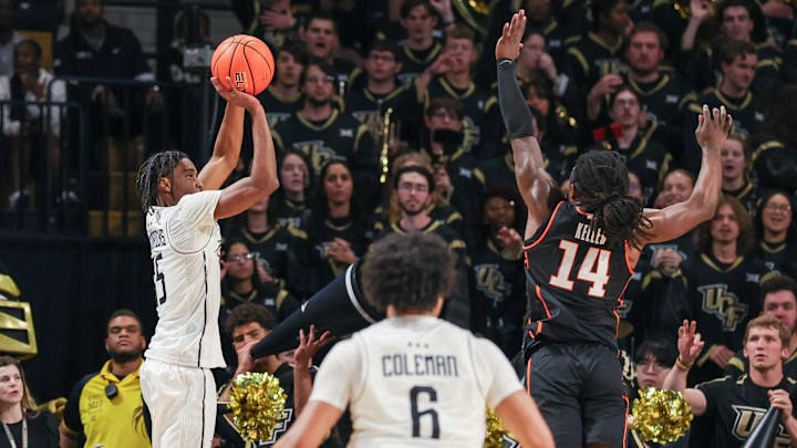 Tyler Hendricks pulls up from deep during his time at UCF.