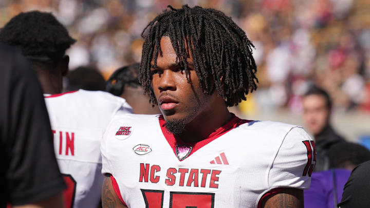 Oct 19, 2024; Berkeley, California, USA; North Carolina State Wolfpack cornerback Tamarcus Cooley (15) stands on the sideline during the first quarter against the California Golden Bears at California Memorial Stadium. Mandatory Credit: Darren Yamashita-Imagn Images Oct 19, 2024; Berkeley, California, USA; North Carolina State Wolfpack cornerback Tamarcus Cooley (15) stands on the sideline during the first quarter against the California Golden Bears at California Memorial Stadium. Mandatory Credit: Darren Yamashita-Imagn Images