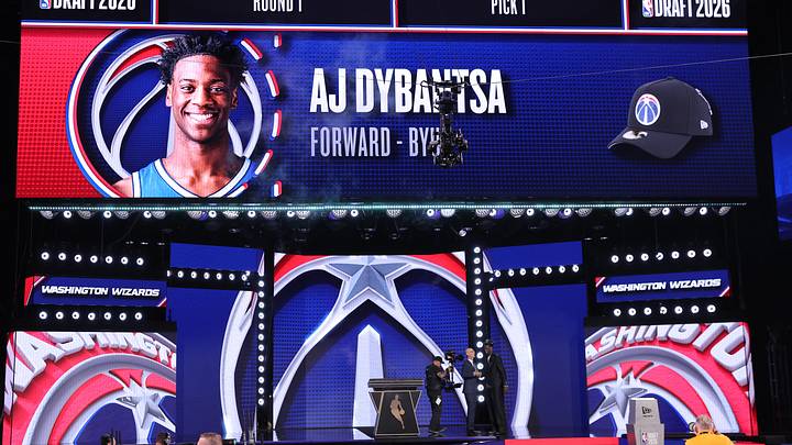 Jun 23, 2026; New York, NY, USA; With the first pick in the 2026 NBA draft the Washington Wizards selected BYU forward AJ Dybantsa at Barclays Center. Mandatory Credit: Brad Penner-Imagn Images