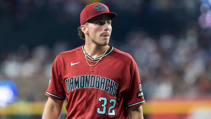 Apr 19, 2026; Phoenix, Arizona, USA; Arizona Diamondbacks pitcher Brandon Pfaadt reacts in the fourth inning against the Toronto Blue Jays at Chase Field. Mandatory Credit: Mark J. Rebilas-Imagn Images Apr 19, 2026; Phoenix, Arizona, USA; Arizona Diamondbacks pitcher Brandon Pfaadt reacts in the fourth inning against the Toronto Blue Jays at Chase Field. Mandatory Credit: Mark J. Rebilas-Imagn Images
