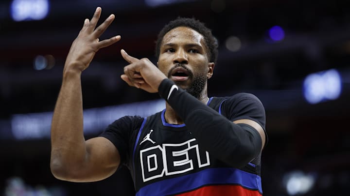 Mar 13, 2025; Detroit, Michigan, USA; Detroit Pistons guard Malik Beasley (5) celebrates in the second half against the Washington Wizards at Little Caesars Arena. Mandatory Credit: Rick Osentoski-Imagn Images Mar 13, 2025; Detroit, Michigan, USA; Detroit Pistons guard Malik Beasley (5) celebrates in the second half against the Washington Wizards at Little Caesars Arena. Mandatory Credit: Rick Osentoski-Imagn Images