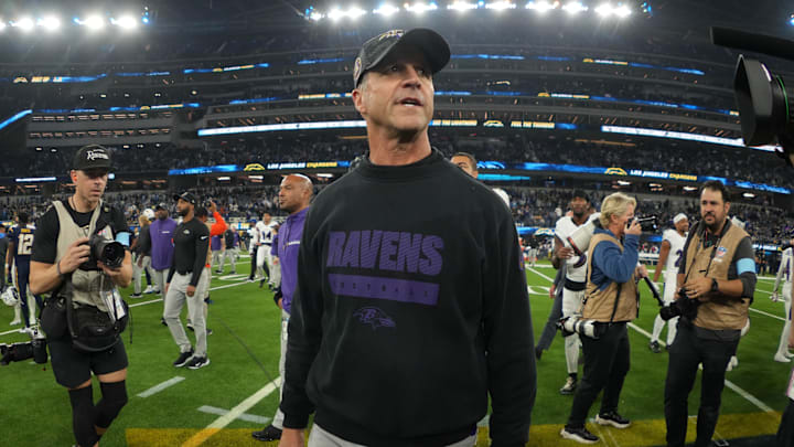 Harbaugh was the coach of the Ravens for 18 seasons. Harbaugh was the coach of the Ravens for 18 seasons.