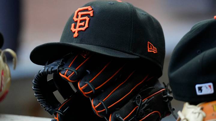 Jun 1, 2026; Milwaukee, Wisconsin, USA; San Francisco Giants hat and glove on the ledge of the dugout against the Milwaukee Brewers in the first inning at American Family Field. Mandatory Credit: Michael McLoone-Imagn Images