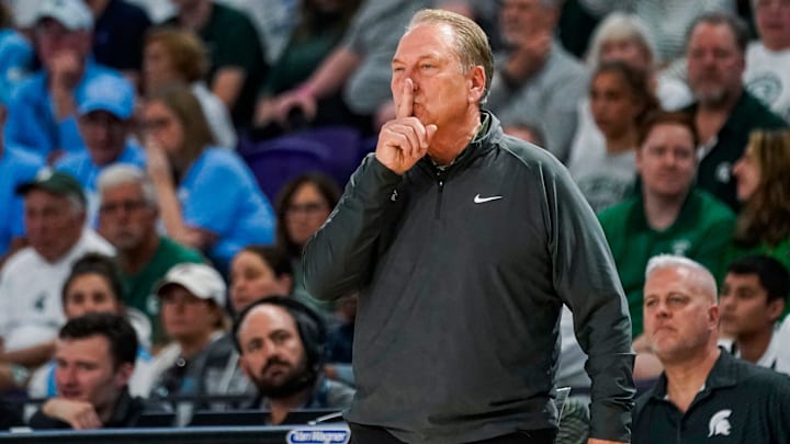 The Michigan State Spartans compete against the North Carolina Tar Heels in the Fort Myers Tip-Off Beach Division game at Suncoast Credit Union Arena on Fort Myers, Fla., on Thursday, Nov. 27, 2025.