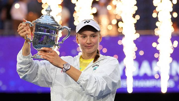Elena Rybakina celebrates with the winner's trophy after her 2026 US Open final match against Belarus' Aryna Sabalenka IMAGN IMAGES via Reuters/Robert Deutsch Elena Rybakina celebrates with the winner's trophy after her 2026 US Open final match against Belarus' Aryna Sabalenka IMAGN IMAGES via Reuters/Robert Deutsch