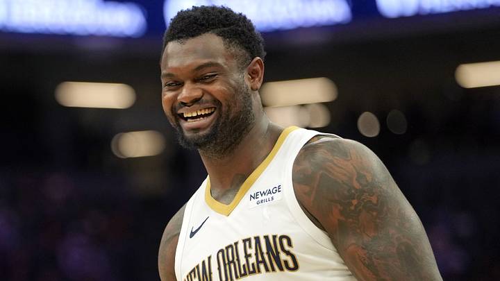 Apr 3, 2026; Sacramento, California, USA; New Orleans Pelicans forward Zion Williamson (1) during the second quarter against the Sacramento Kings at Golden 1 Center. Mandatory Credit: Darren Yamashita-Imagn Images Apr 3, 2026; Sacramento, California, USA; New Orleans Pelicans forward Zion Williamson (1) during the second quarter against the Sacramento Kings at Golden 1 Center. Mandatory Credit: Darren Yamashita-Imagn Images