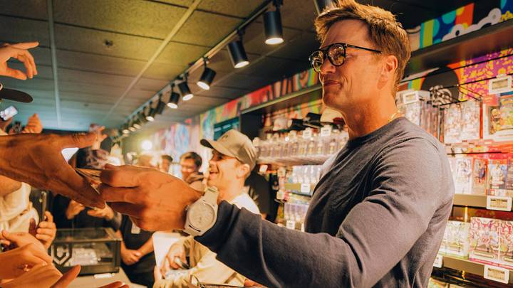 Tom Brady was a surprise guest at the opening of the new CardVault store in Palo Alto. Tom Brady was a surprise guest at the opening of the new CardVault store in Palo Alto.