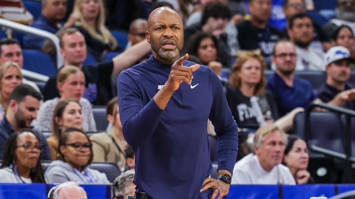 Orlando Magic head coach Jamahl Mosley reacts during the second quarter against the Boston Celtics at Kia Center.