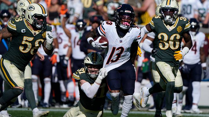 Oct 11, 2026; Green Bay, Wisconsin, USA; Green Bay Packers linebacker Nick Niemann (31) tackles Chicago Bears wide receiver Zavion Thomas (13) on a long kickoff return during game Sunday at Lambeau Field. Mandatory Credit: Dan Powers USAToday Network via IMAGN images Oct 11, 2026; Green Bay, Wisconsin, USA; Green Bay Packers linebacker Nick Niemann (31) tackles Chicago Bears wide receiver Zavion Thomas (13) on a long kickoff return during game Sunday at Lambeau Field. Mandatory Credit: Dan Powers USAToday Network via IMAGN images