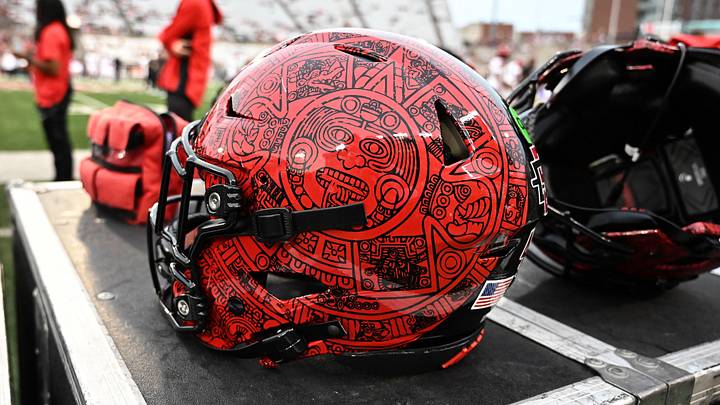 Sep 6, 2025; Pullman, Washington, USA; San Diego State Aztecs helmet.