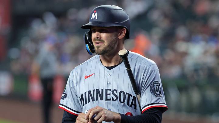 Minnesota Twins outfielder Trevor Larnach. Mandatory Credit: Mark J. Rebilas-Imagn Images