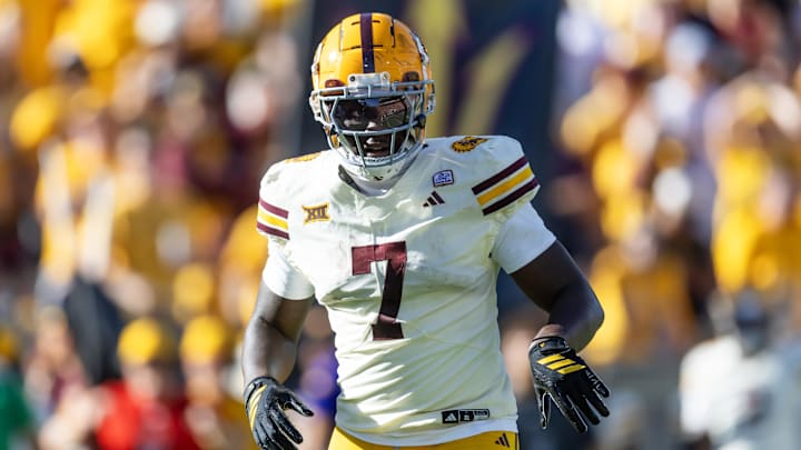 Oct 18, 2025; Tempe, Arizona, USA; Arizona State Sun Devils tight end Chamon Metayer (7) against the Texas Tech Red Raiders at Mountain America Stadium. Mandatory Credit: Mark J. Rebilas-Imagn Images Oct 18, 2025; Tempe, Arizona, USA; Arizona State Sun Devils tight end Chamon Metayer (7) against the Texas Tech Red Raiders at Mountain America Stadium. Mandatory Credit: Mark J. Rebilas-Imagn Images
