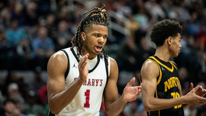 Orchard Lake St. Mary's  during the Division 1 boys basketball state championship on Saturday, March 16, 2024, at Michigan State University's Breslin Center.