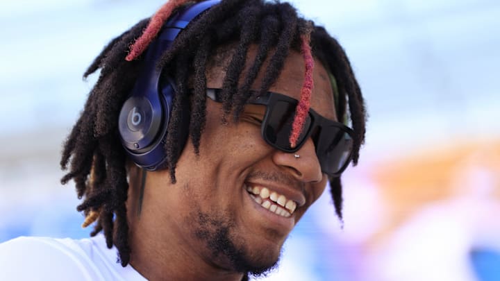 Indianapolis Colts backup quarterback Anthony Richardson on the sidelines