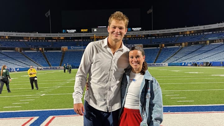 Drake Maye's wife Ann has giddy post for Patriots win with husband in snow